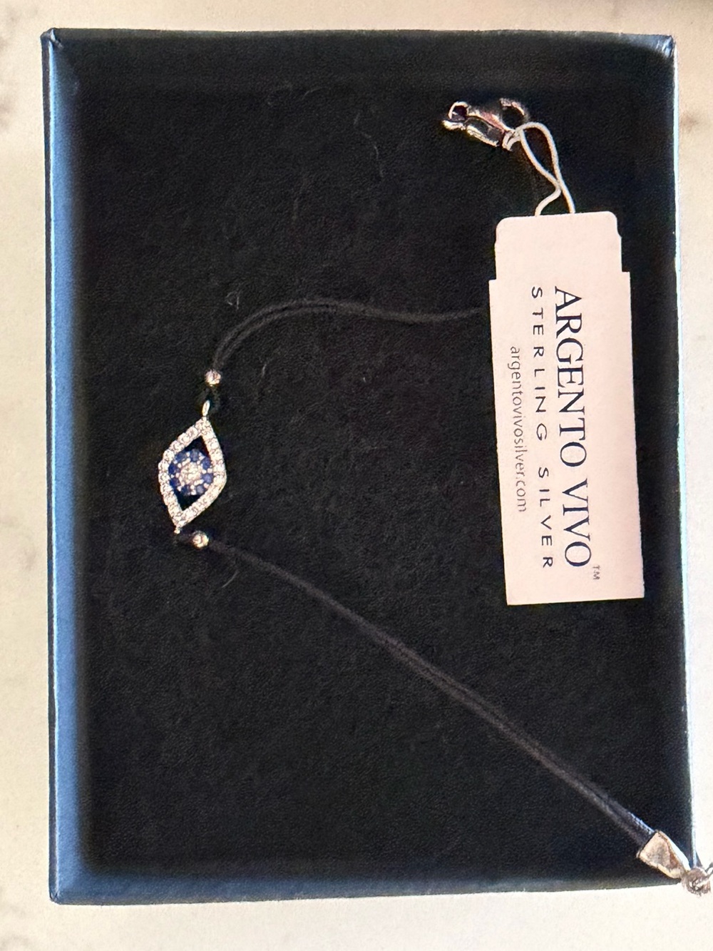 Argento Vivo Sterling Silver Blue Crystal Evil Eye Necklace